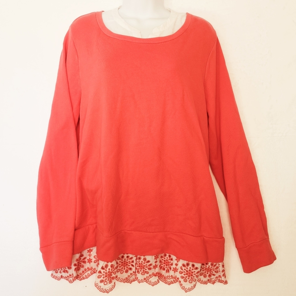 Women's Bright Peach Color Top Sz L